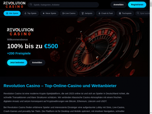 revolutioncasinode.org